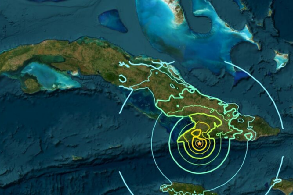 Este segundo terremoto atingiu principalmente o sul da ilha (Crdito: Reproduo / EarthQuark USGS)