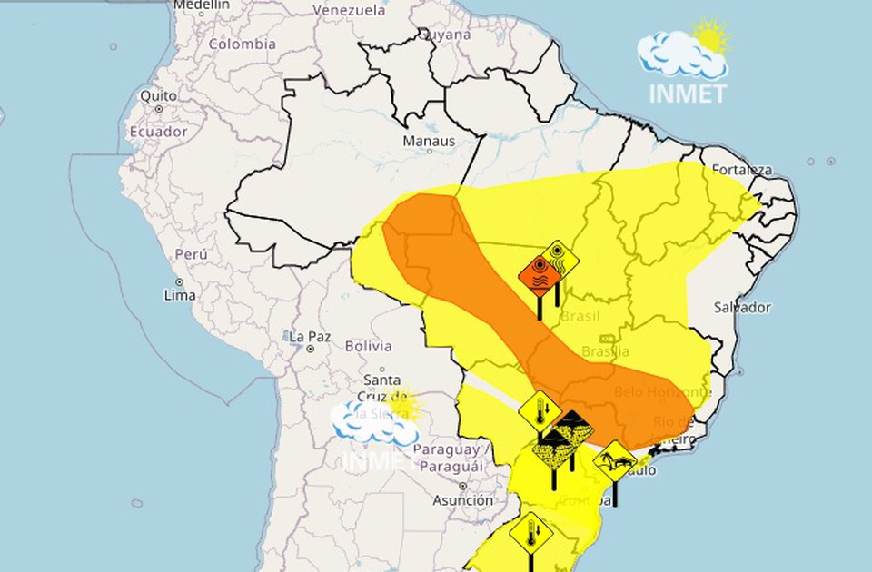 Alerta de baixa umidade foi feito para Pernambuco  (Imagem: Inmet)