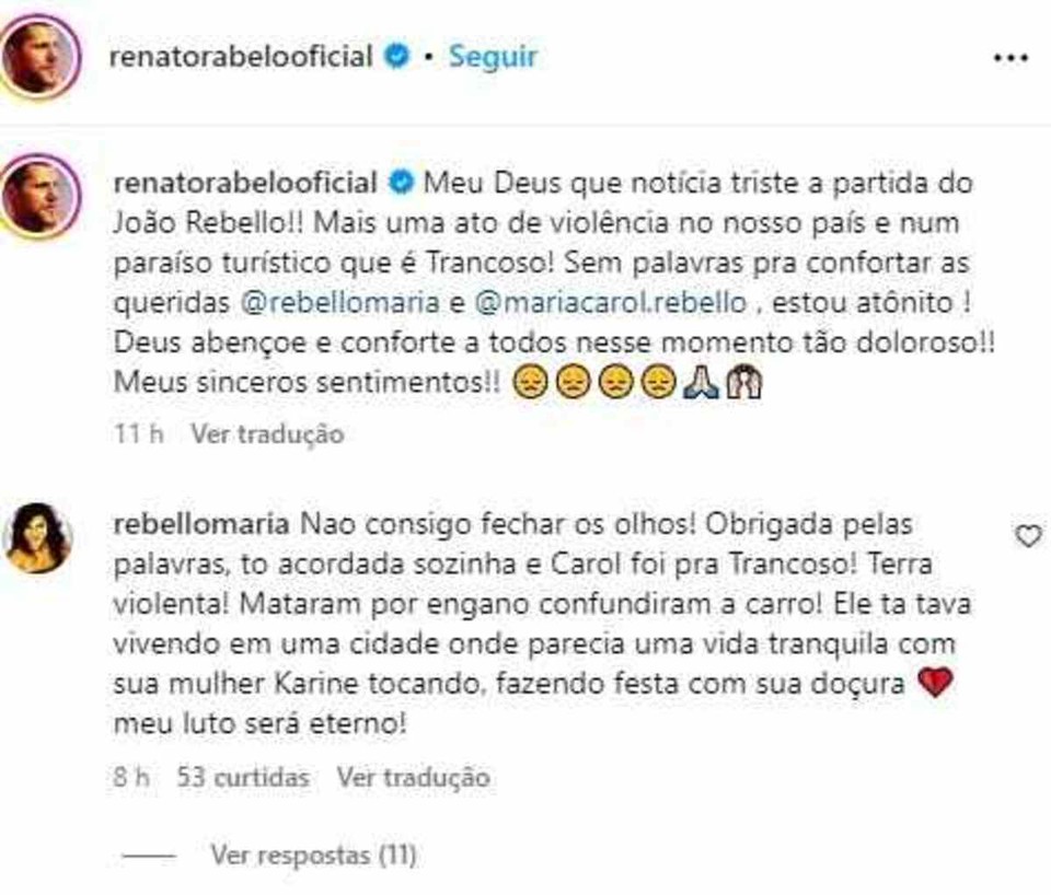 Joo era filho da atriz e diretora Maria Rebello, irmo da tambm atriz Maria Carol Rebello, alm de sobrinho do diretor de TV Jorge Fernando  (crdito: Reproduo/Instagram)