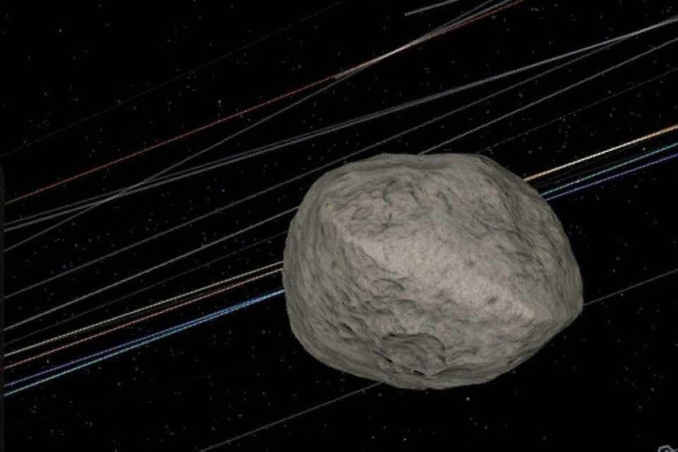 A Nasa tem uma pgina que acompanha em tempo real a trajetria do asteroide Apophis pelo sistema solar (Reproduo/Nasa)