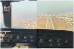 A FAB compartilhou imagens da aterrissagem da aeronave no Aeroporto Internacional de Beirute