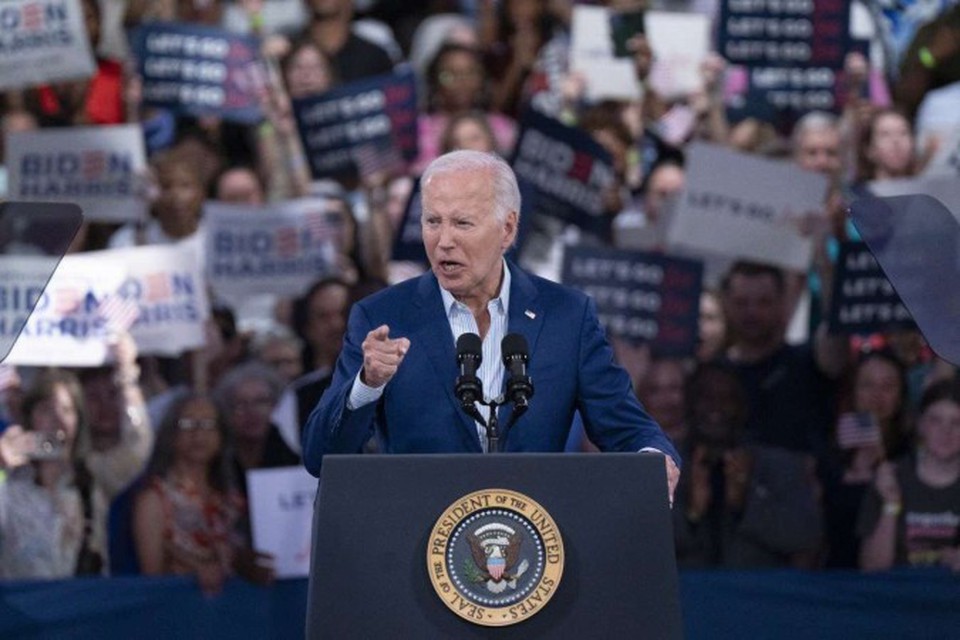  (Joe Biden discursa na Carolina do Norte: "Sei como fazer esse trabalho" - (crdito: Alisson Joyce/Getty Images/AFP)
)