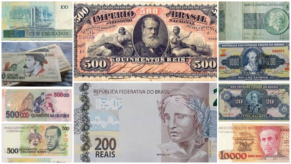 Brasil j teve nove moedas desde os tempos da colnia (Montagem)