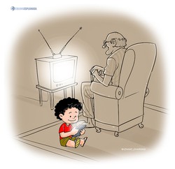 A nova TV (Charge: Izanio Faanha
)