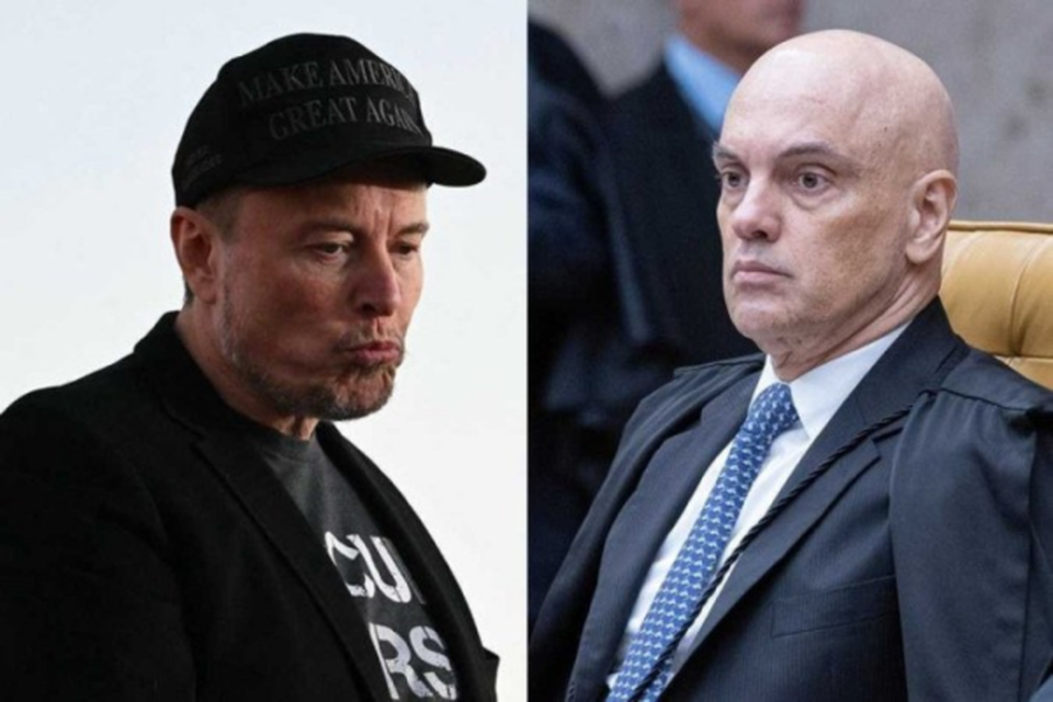 Elon Musk e Alexandre de Moraes  (Crdito: Jim Watson/AFP e Antonio Augusto/STF)