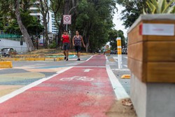 Dia Mundial Sem Carro: CTTU realiza manuteno de sinalizao para levar mais segurana viria a pedestres e ciclistas (Foto: Josenildo Gomes/Divulgao)