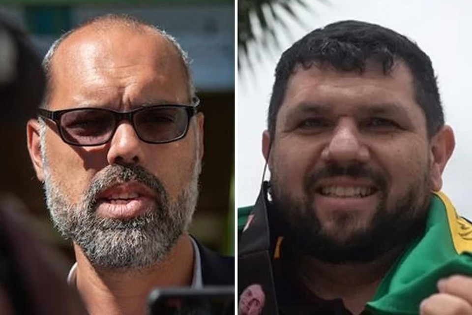 Blogueiros bolsonaristas Allan dos Santos e Oswaldo Eustquio (Foto: Reproduo)