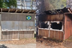 Veja casa de homem-bomba antes e depois de incndio em Santa Catarina (Foto: Metrpoles/Corpo de Bombeiros)