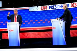 Aps debate, pesquisa indica vantagem de Trump sobre Biden  (foto: ANDREW CABALLERO-REYNOLDS / AFP)
