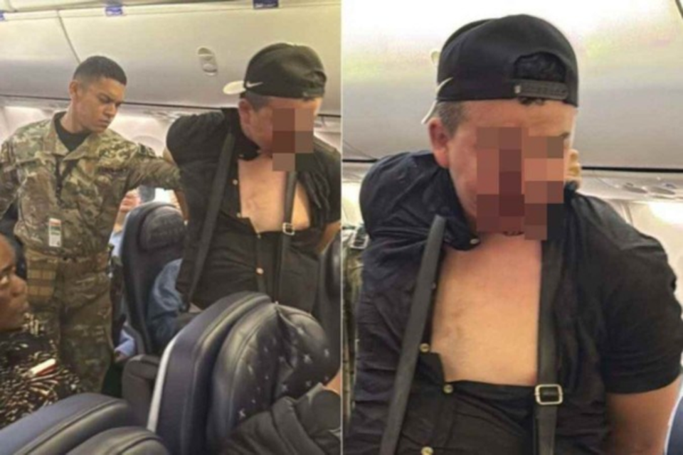 Homem tentou abrir porta de avio e foi contido  (Crdito: Material cedido ao Correio)