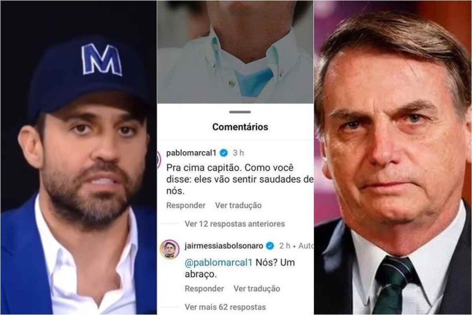 
Pablo Maral e Jair Bolsonaro discutiram publicamente nas redes sociais (foto: Reproduo/Instagram)