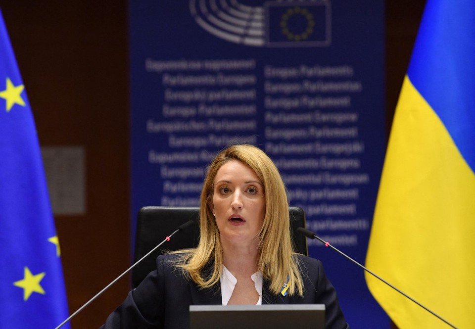 Presidente do Parlamento Europeu (PE), Roberta Metsola (foto: John Thys / AFP
)