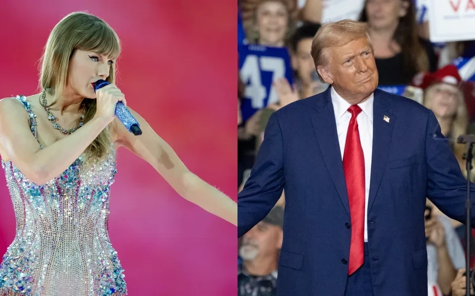 Taylor Swift e Donald Trump  (fotos: AFP)