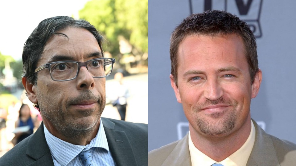 Mark Chavez ( esq.) e Matthew Perry ( dir.) (foto: Patrick T. Fallon / AFP e Chris Delmas / AFP)