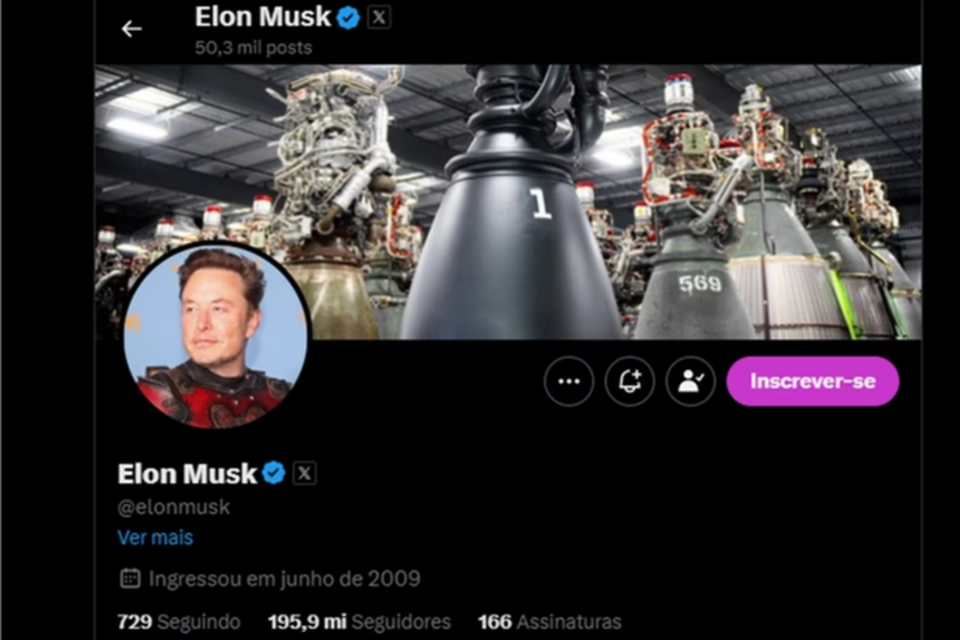 Capa do X de Elon Musk (Crdito: Reproduo / X)