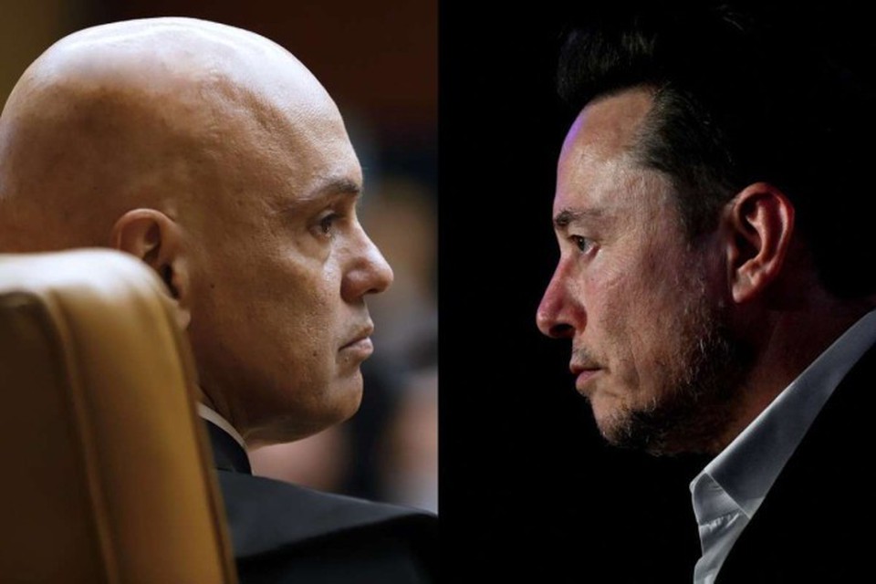 Alexandre de Moraes e Elon Musk (foto: Rosinei Coutinho/SCO/STF e AFP)