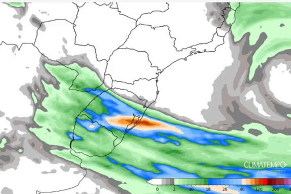 As regies mais afetadas sero a Lagoa dos Patos (Crdito: Reproduo/ ClimaTempo)