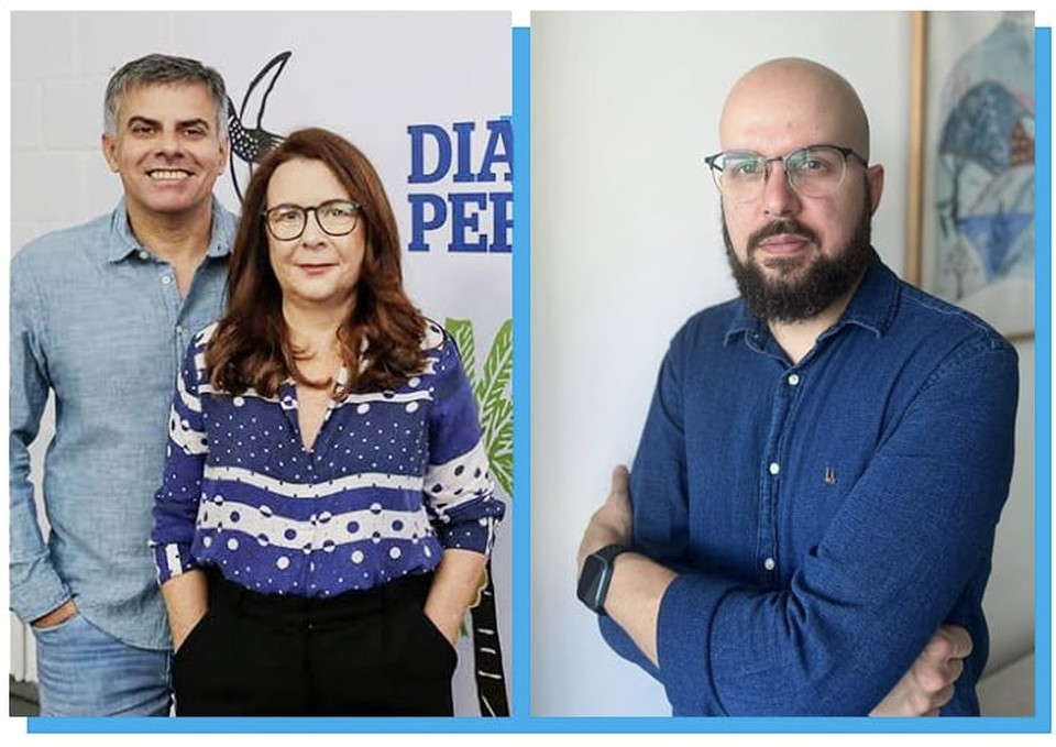  (Os colunistas do Giro, Cleodon Coelho e Paula Losada; e o diretor de redao do Diario, Augusto Leite)