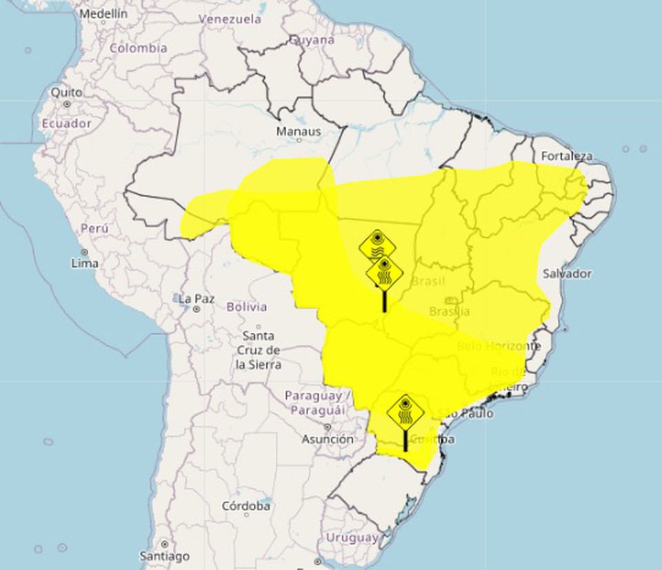 Mapa mostra reas com baixa umidade (Imagem: Inmet )