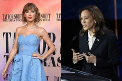 Taylor Swift declara voto em Kamala Harris aps debate presidencial nos EUA (Crdito: VALERIE MACON/AFP; WIN MCNAMEE / GETTY IMAGES NORTH AMERICA / Getty Images via AFP)