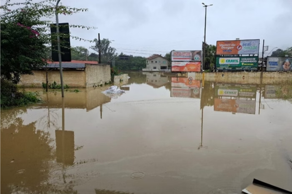 Cidade de Rio do Sul, em Santa Catarina, tem 483 desabrigados devido s chuvas (Crdito: Defesa Civil/Divulgao)