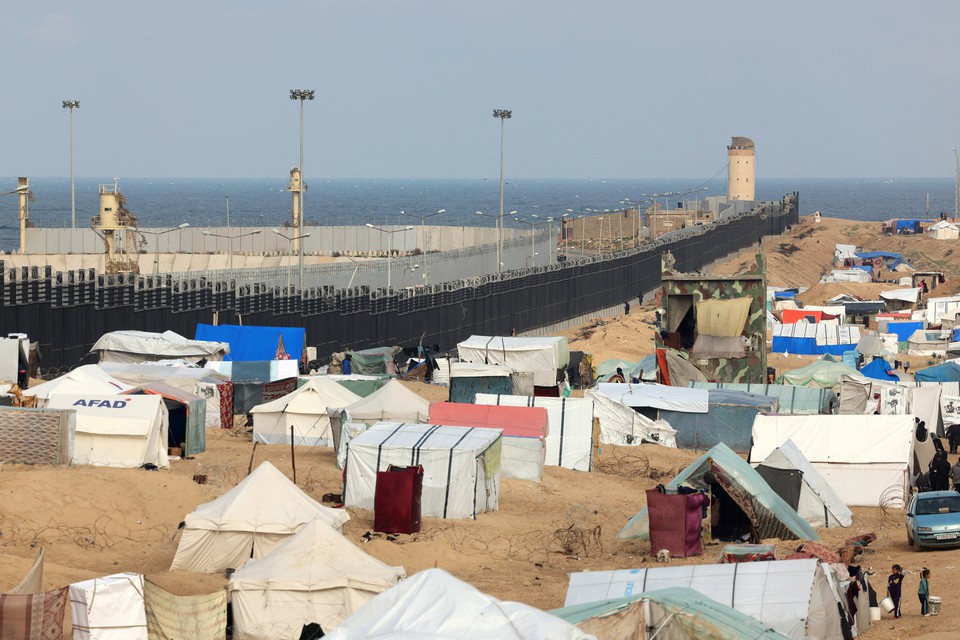 Rafah  relativamente um lugar seguro em Gaza, pois fica prximo da fronteira com o Egito (Crdito: MOHAMMED ABED / AFP)