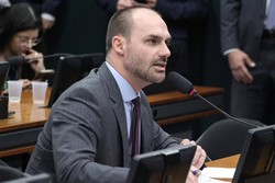 Eduardo Bolsonaro defende Gayer aps operao da PF: Perseguio (Foto: Vinicius Loures/Cmara dos Deputados)