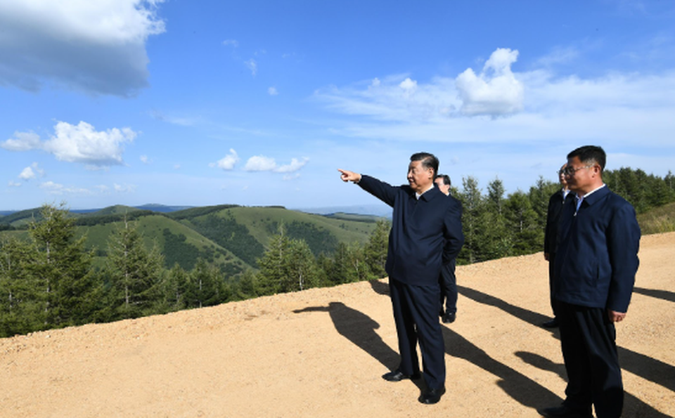 Xi Jinping visita a fazenda florestal de Saihanba, na Provncia de Hebei, norte da China, em 23 de agosto de 2021 (Foto: Xinhua/Xie Huanchi)