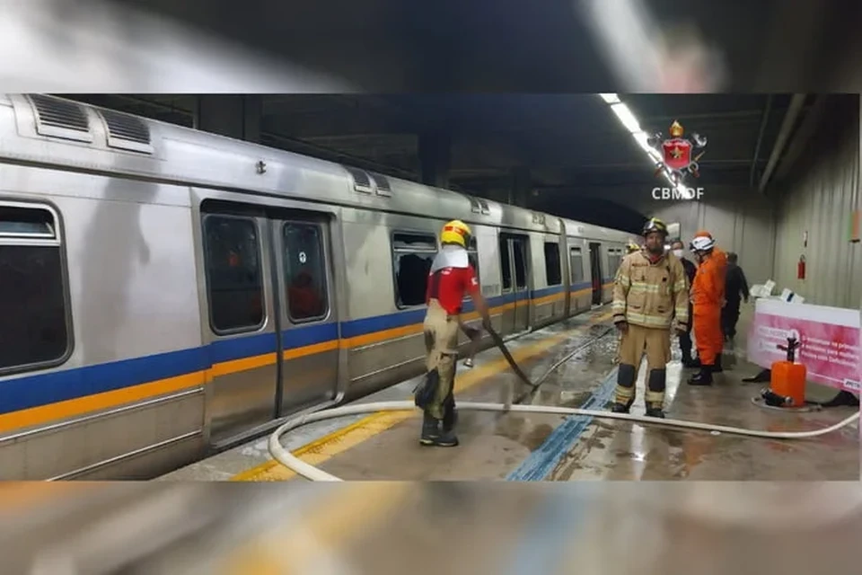 De acordo com o Metr-DF, ningum se feriu (Foto: CBMDF/Divulgao)