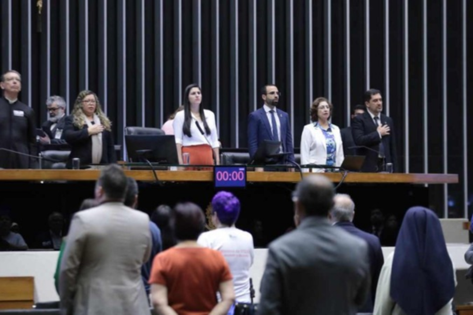 Sesso na Cmara homenageou movimento anti-aborto no momento em que PL sobre o tema tramita na Casa  (Crdito: Zeca Ribeiro/Cmara dos Deputados)