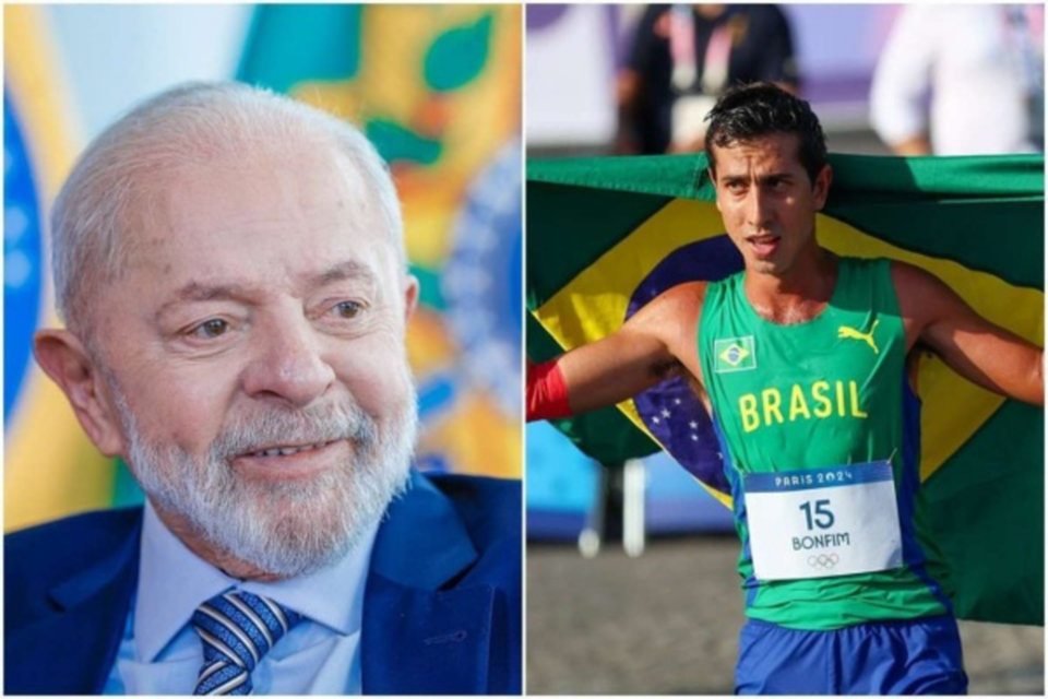 ''Parabns ao Caio Bonfim, bolsista do Bolsa Atleta, pela prata na Marcha Atltica'', disse Lula (Crdito: Ricardo Stuckert/PR e Abelardo Mendes Jr./Esp. Correio/D.A.Press )