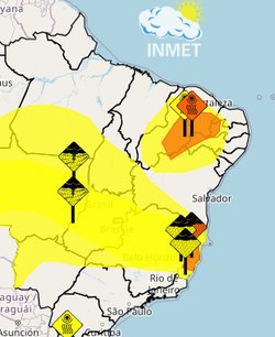 Alerta de perigo: moradores de 22 cidades devem ficar atentos para a baixa umidade (Imagem: Inmet )