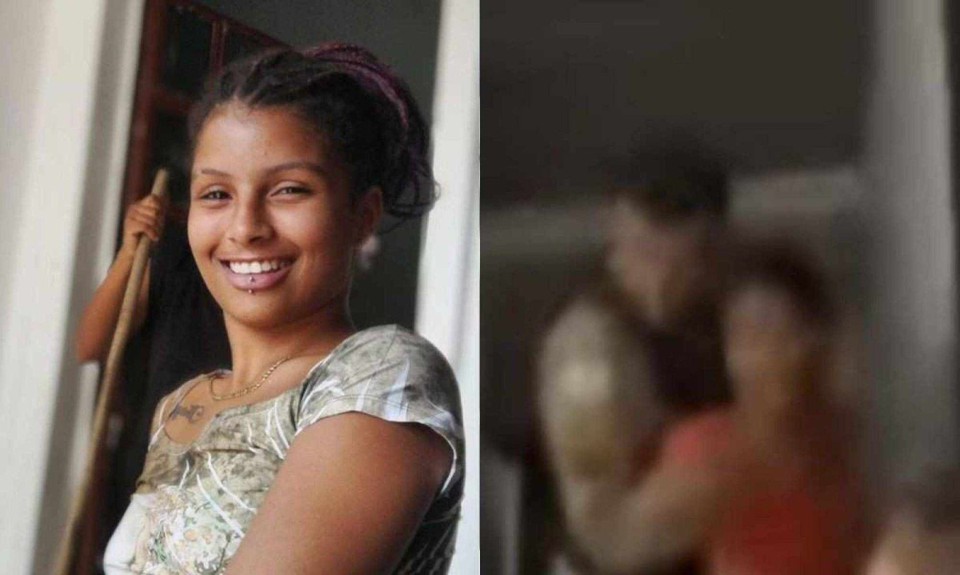 Thainara Vitria Francisco Santos, de 18 anos, foi imobilizada por policiais militares dentro de casa, em Governador Valadares (Foto: Reproduo/Redes Sociais)