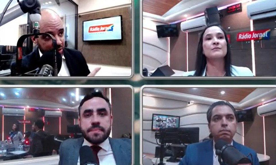 O debate foi dividido em cinco blocos e durou uma hora e meia para que os candidatos pudessem explicar aos ouvintes as suas propostas (Foto: Reproduo de vdeo/SJCC)