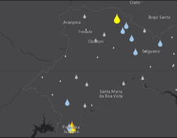 Chuva e ventos fortes: alerta do Inmet atinge 21 cidades do Serto; confira (Foto: Reproduo/APAC)