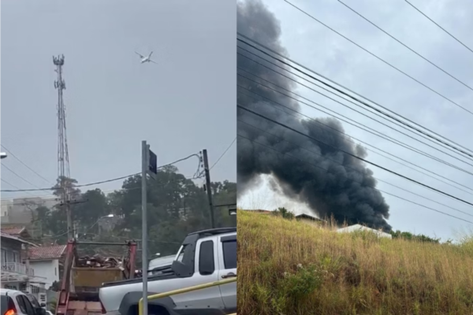 Momento em que o avio cai
 (Crdito: Reproduo/Redes Sociais)