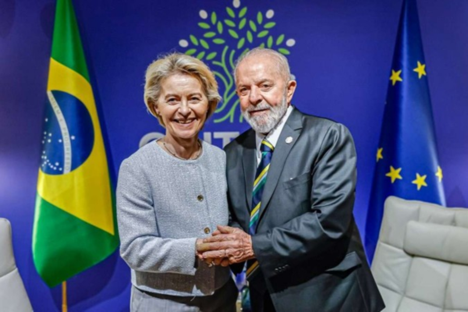 
Ursula von der Leyen, presidente da Comisso Europeia, j expressou apoio ao acordo comercial com o Mercosul   (
Crdito: Ricardo Stuckert/PR
)