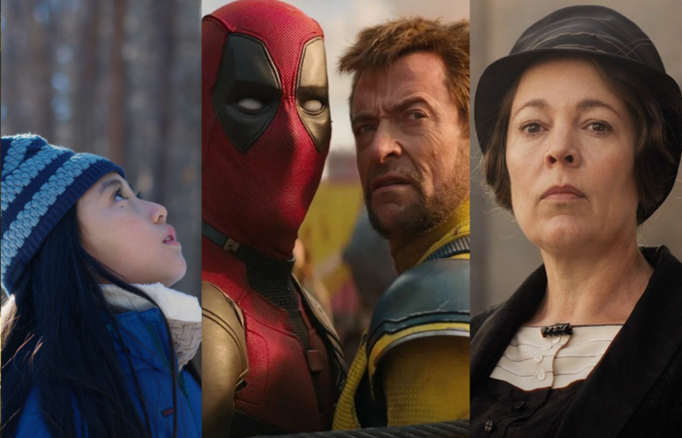  ('O mal no existe', 'Deadpool & Wolverine' e 'Pequenas cartas obscenas', da esqueda para a direita. Divulgao)