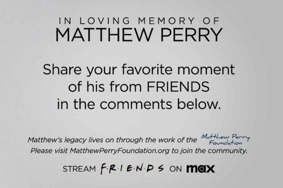 Homenagem feita para Matthew Perry  (foto: Reproduo/Instagram)