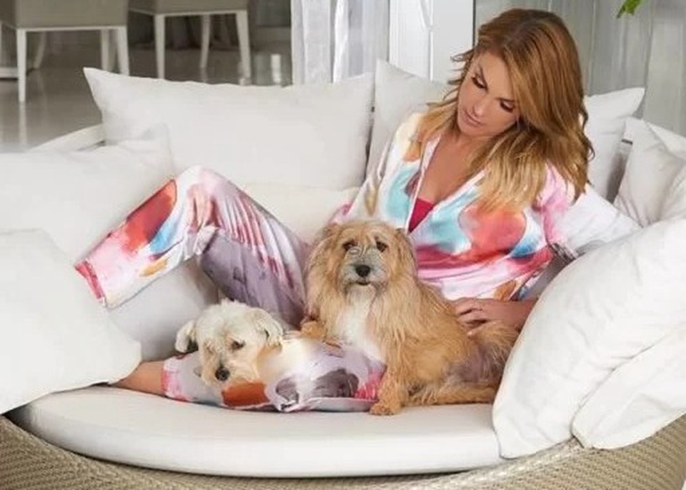 Hickmann posou ao lado de dois cachorros, sendo um deles o vira-lata Joaquim (foto: Reproduo/Instagram )