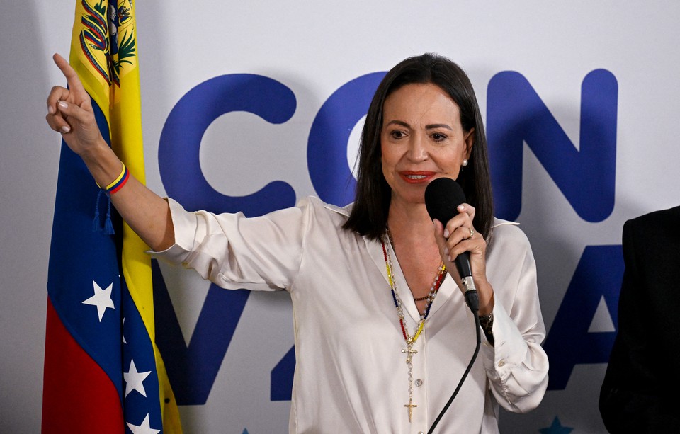 Lder da oposio venezuelana, Mara Corina Machado (foto: JUAN BARRETO / AFP)