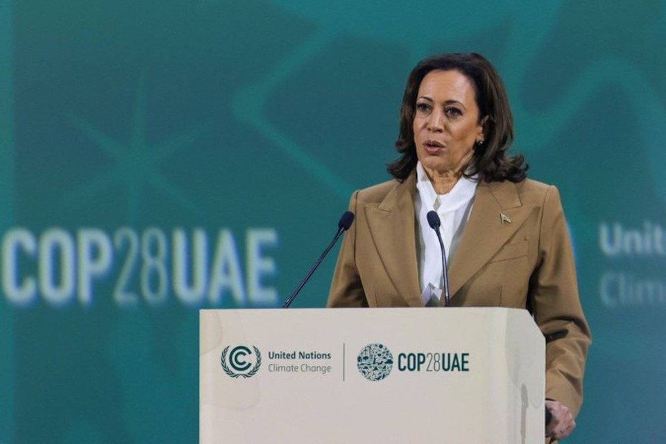  (Kamala Harris criticou duramente Bolsonaro, chamando-o de "presidente tipo Trump" - (crdito: KARIM SAHIB/AFP))