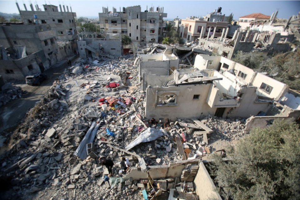 Viso area de construes destrudas em Gaza (Crdito: Eyad BABA / AFP)