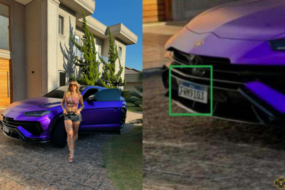 Deolane fez post no Instagram onde mostra a Lamborghini comprada.  (Fotos: Reprodução/Instagram e Reprodução/Polícia Civil )