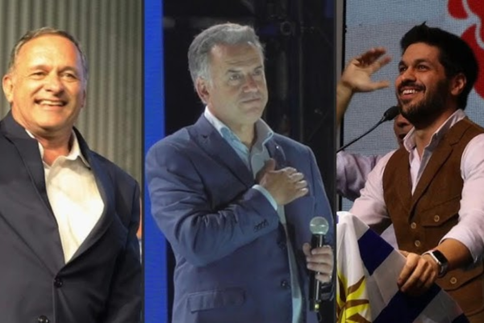 Os trs principais candidatos s eleies presidenciais no Uruguai (Crdito: AFP)