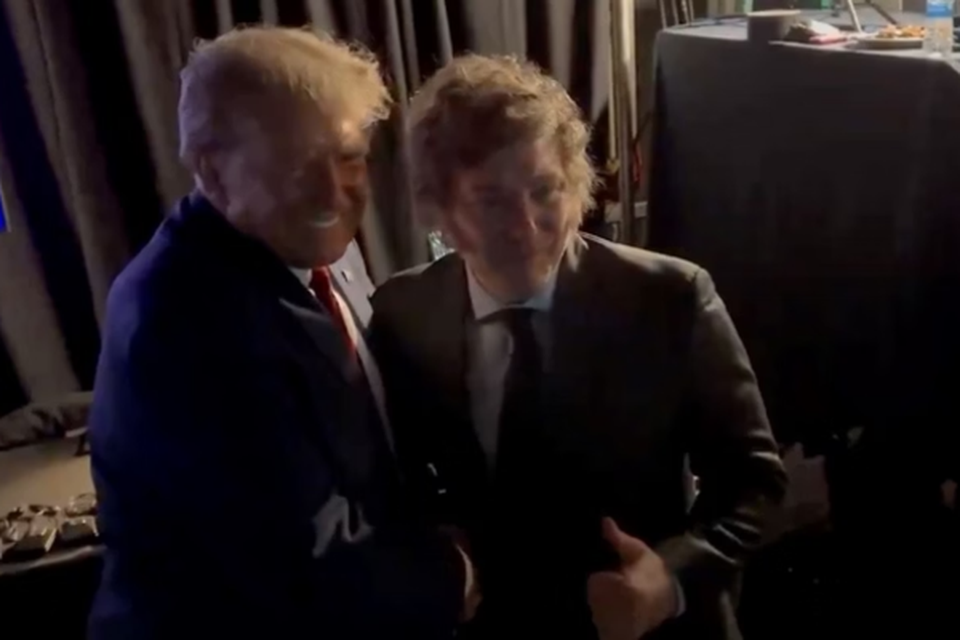 Donald Trump no primeiro encontro com Javier Milei  (Crdito: Reproduo / Vdeo)