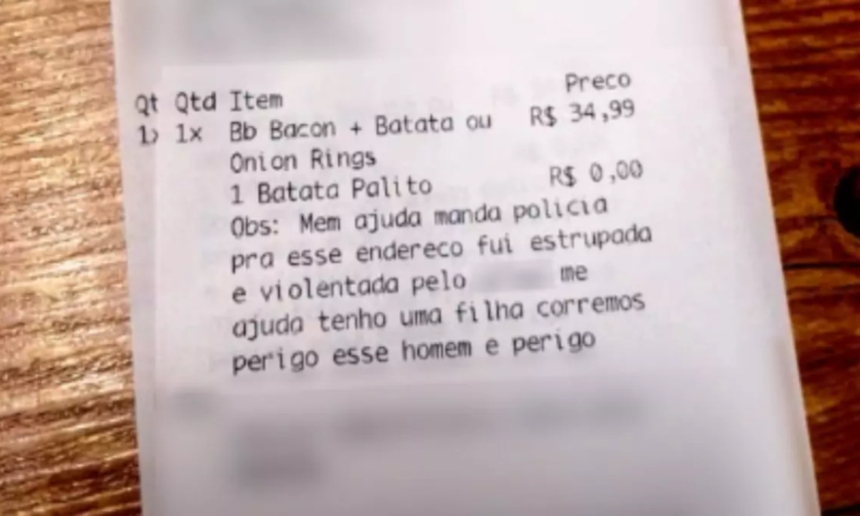 
Mulher pediu socorro nas observaes do pedido
 (foto: RICtv Curitiba)