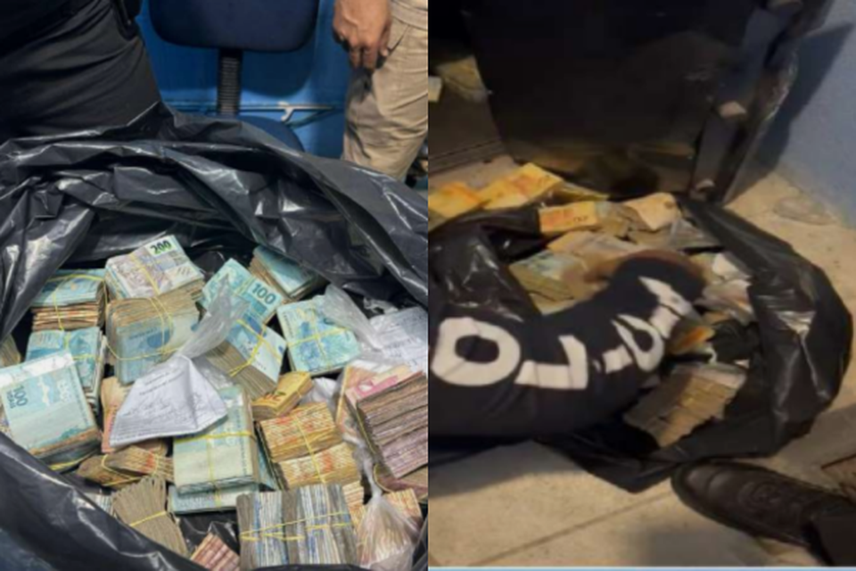 Apreensão na banca de afogados achou R$ 180 mil em espécie.  (Fotos: Reprodução/Polícia Civil)