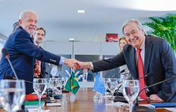 No G20, Lula tem 1 reunio bilateral com secretrio-geral da ONU (Foto: Ricardo Stuckert/PR)