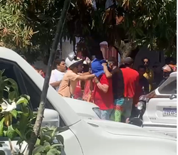 Vdeo flagra tentativa de agresso ao candidato Lula Cabral, no Cabo (Foto: Reproduo/Redes sociais)